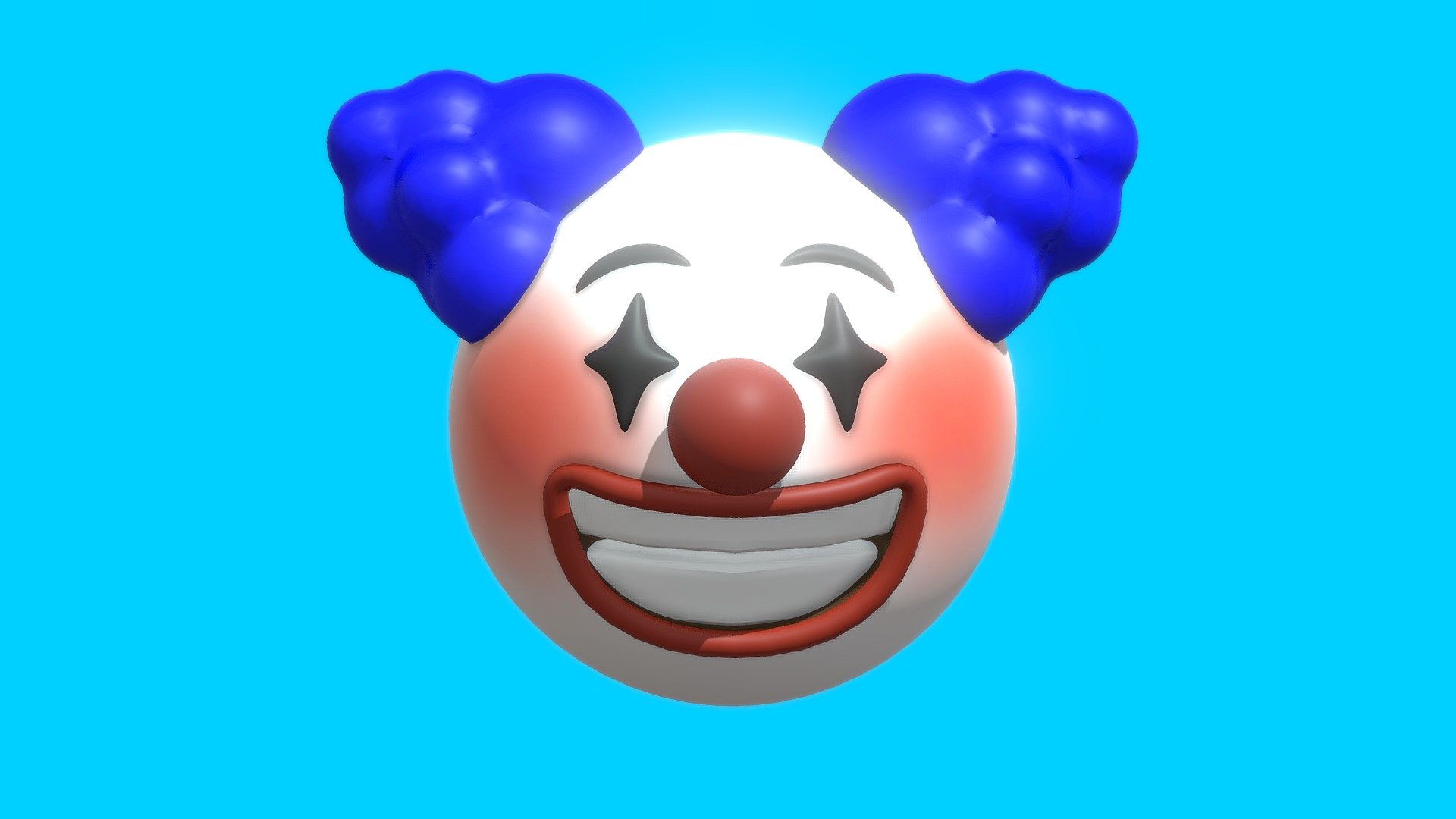 Clown Circus Emoticon Emoji or Smiley 3d model