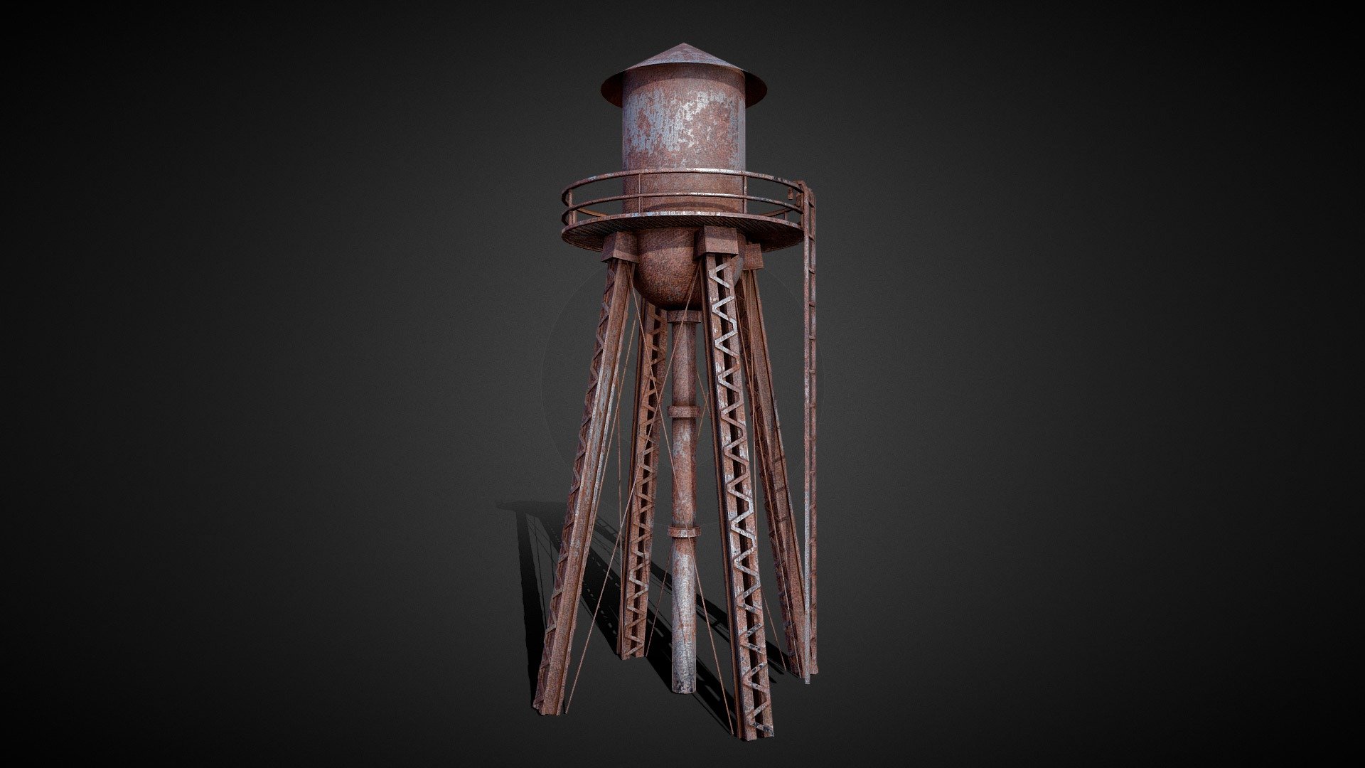 Rusty Water Tank 3d model