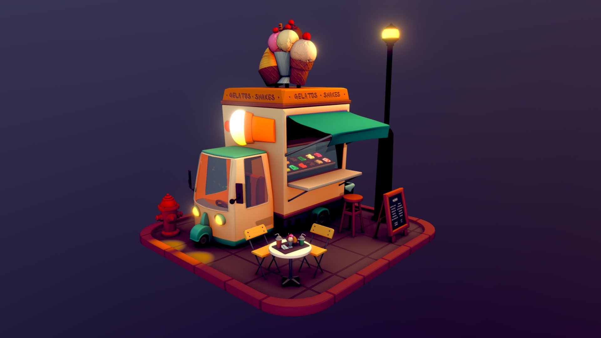 Gelato Truck 3d model