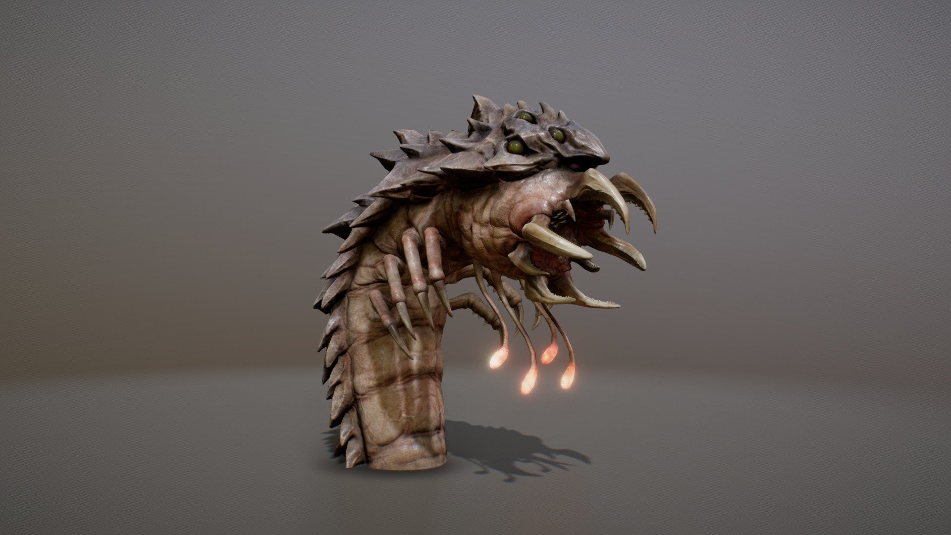 Quick Sand Worm Animations 3d model