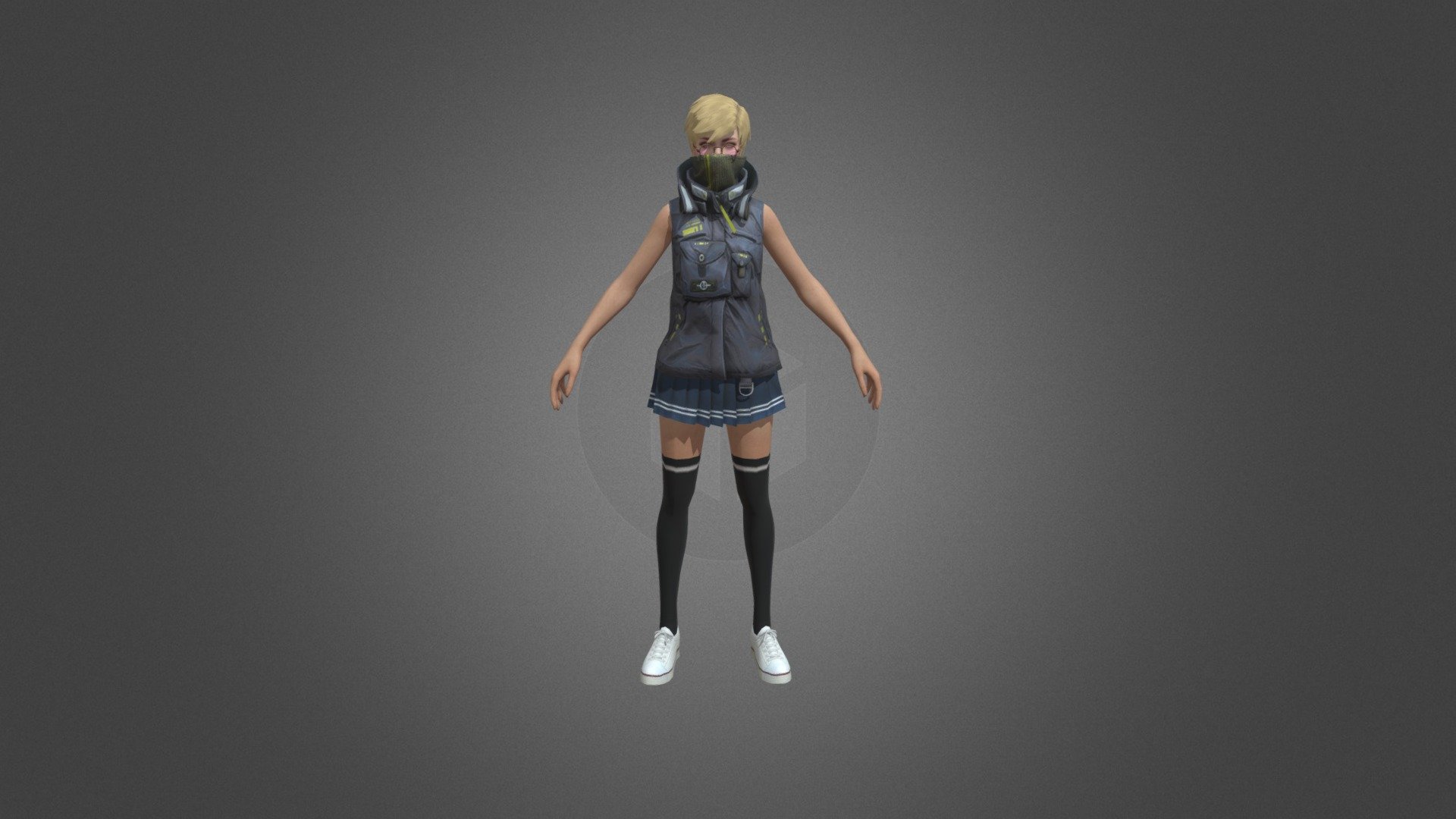 freefire new female 3d model by pace gaming 3d model