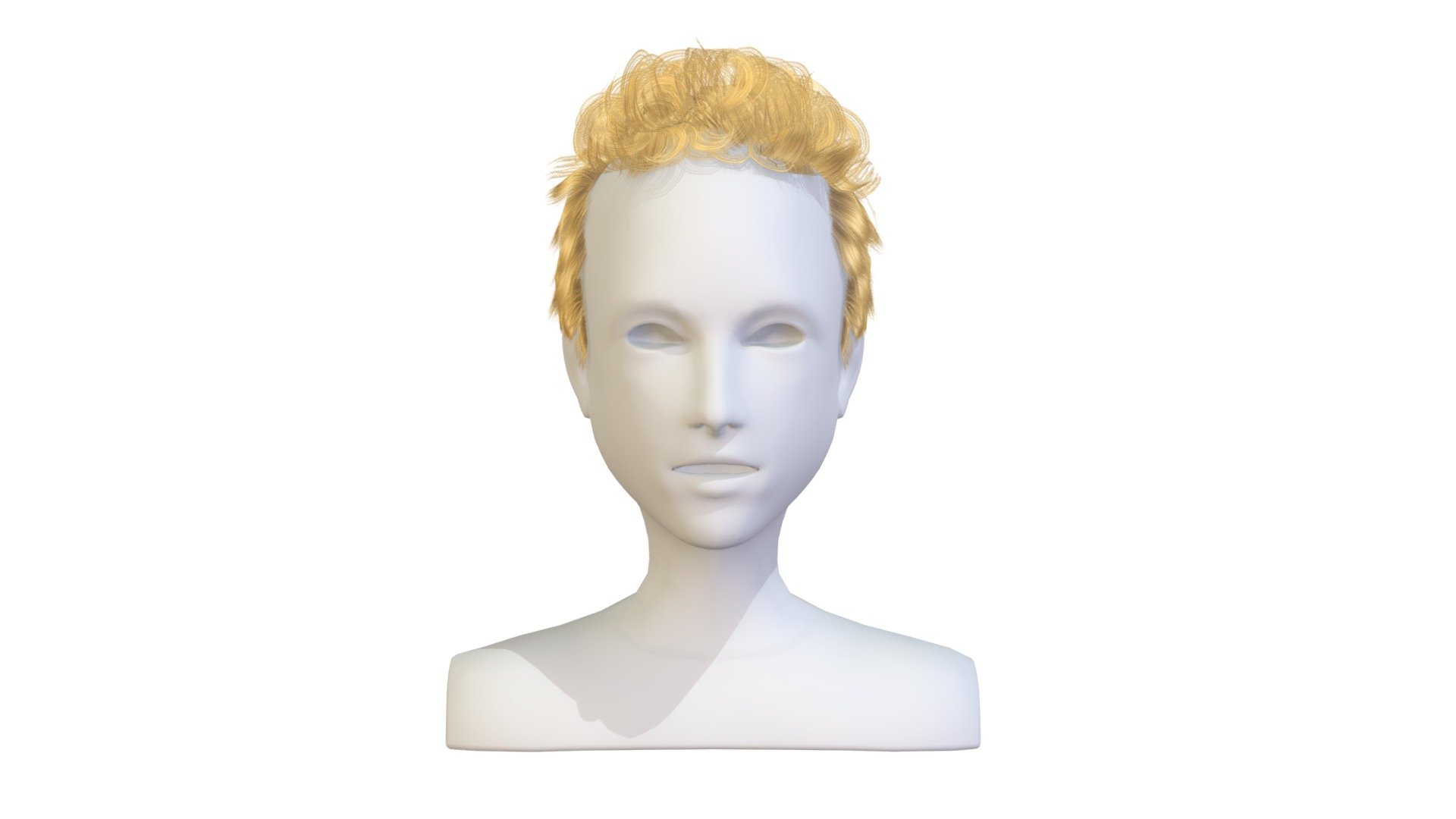 cartoon lush man 013 haircut of short lenght 3d model