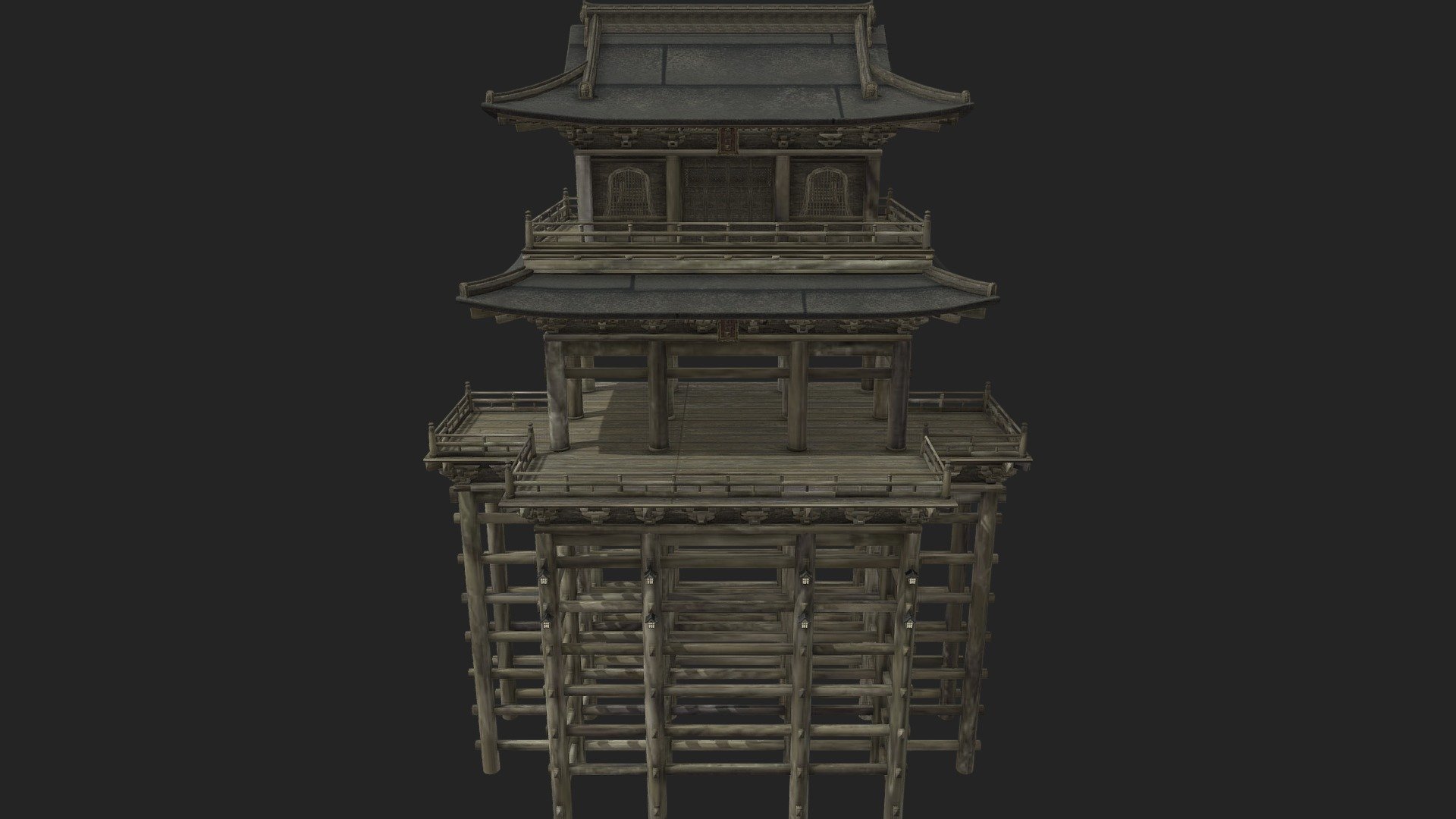 Kake-zukuri Temple 3d model