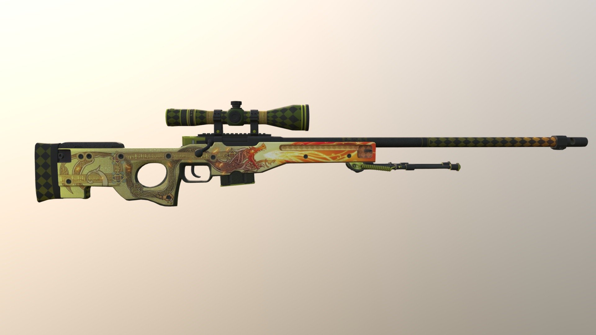 CSGO AWP DRAGON LORE 3d model