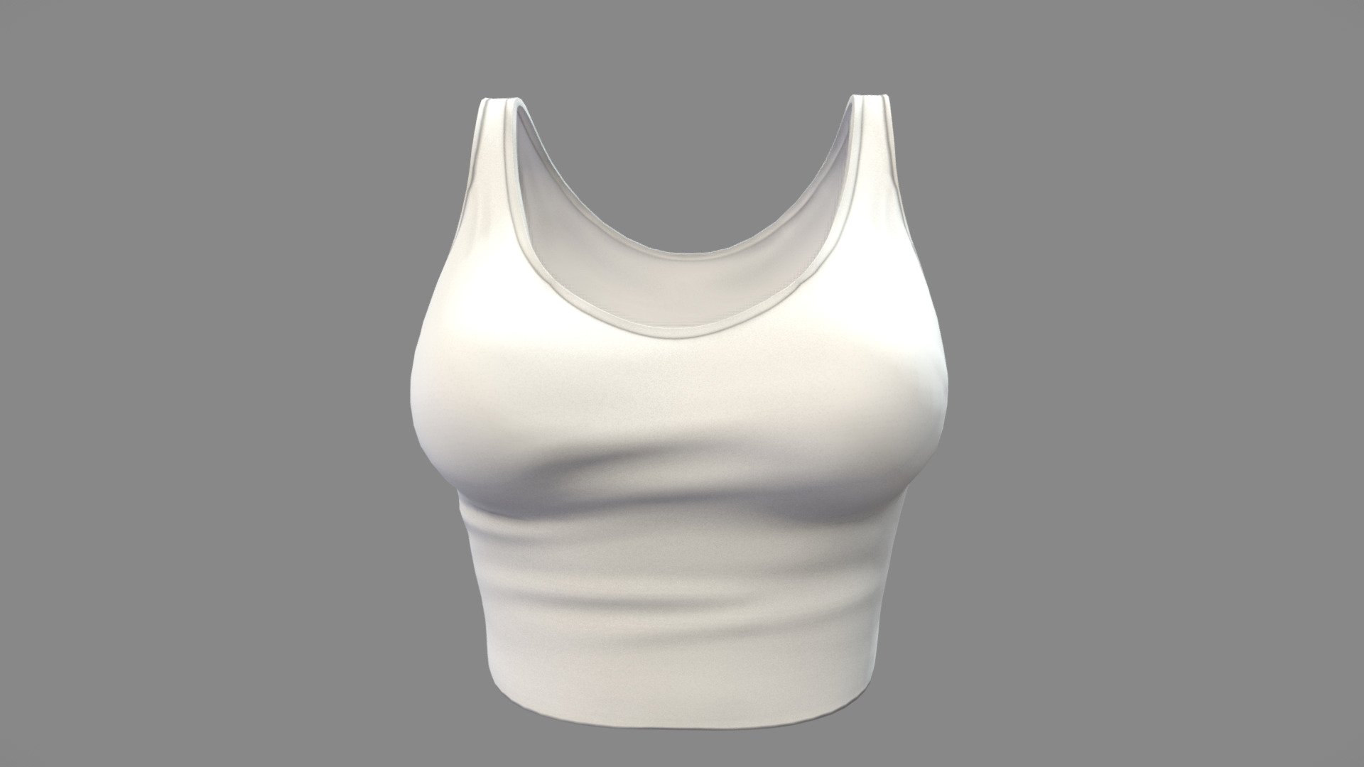 Female Tucked In White Tank Top 3d model