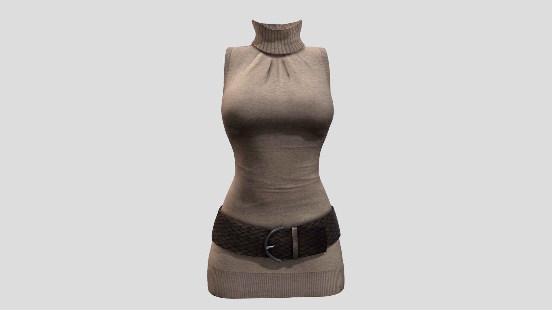 Female Sleeveless Sweater Dress 3d model