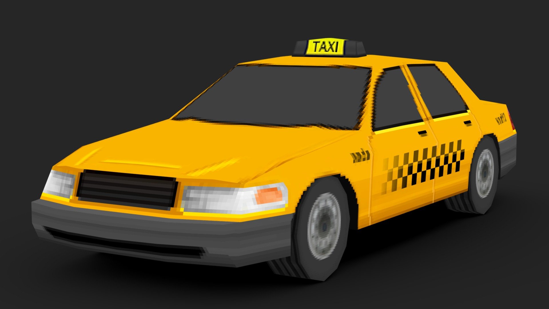 Yellow Taxi/Cab 3d model