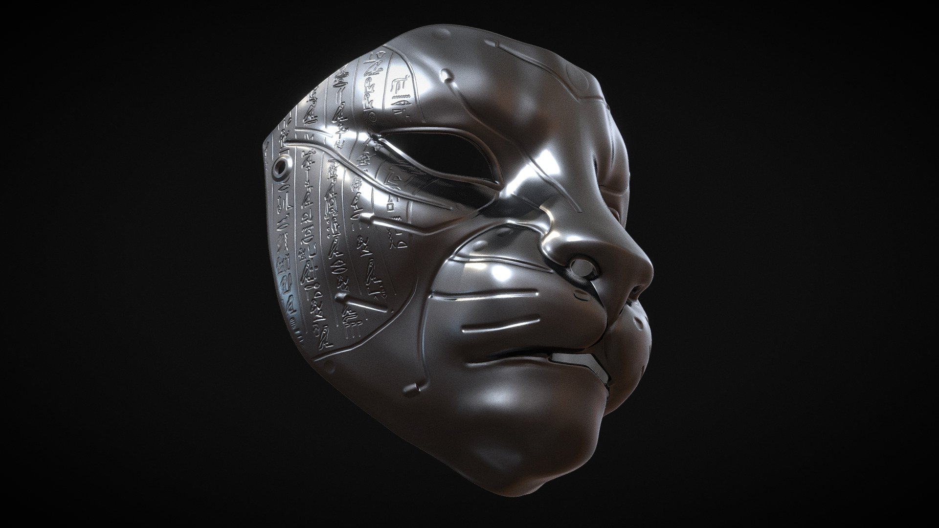 Egyptian lion mask 3d model