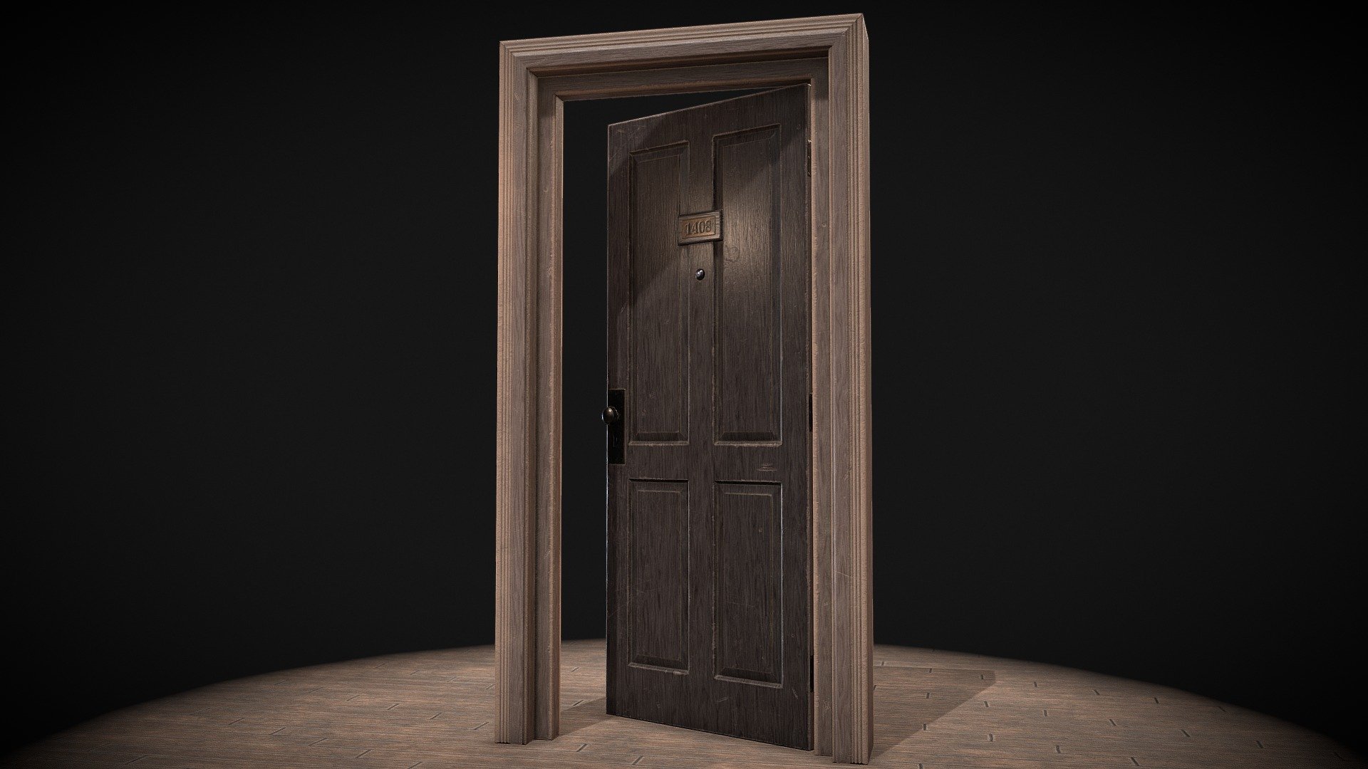 Old hotel door 3d model