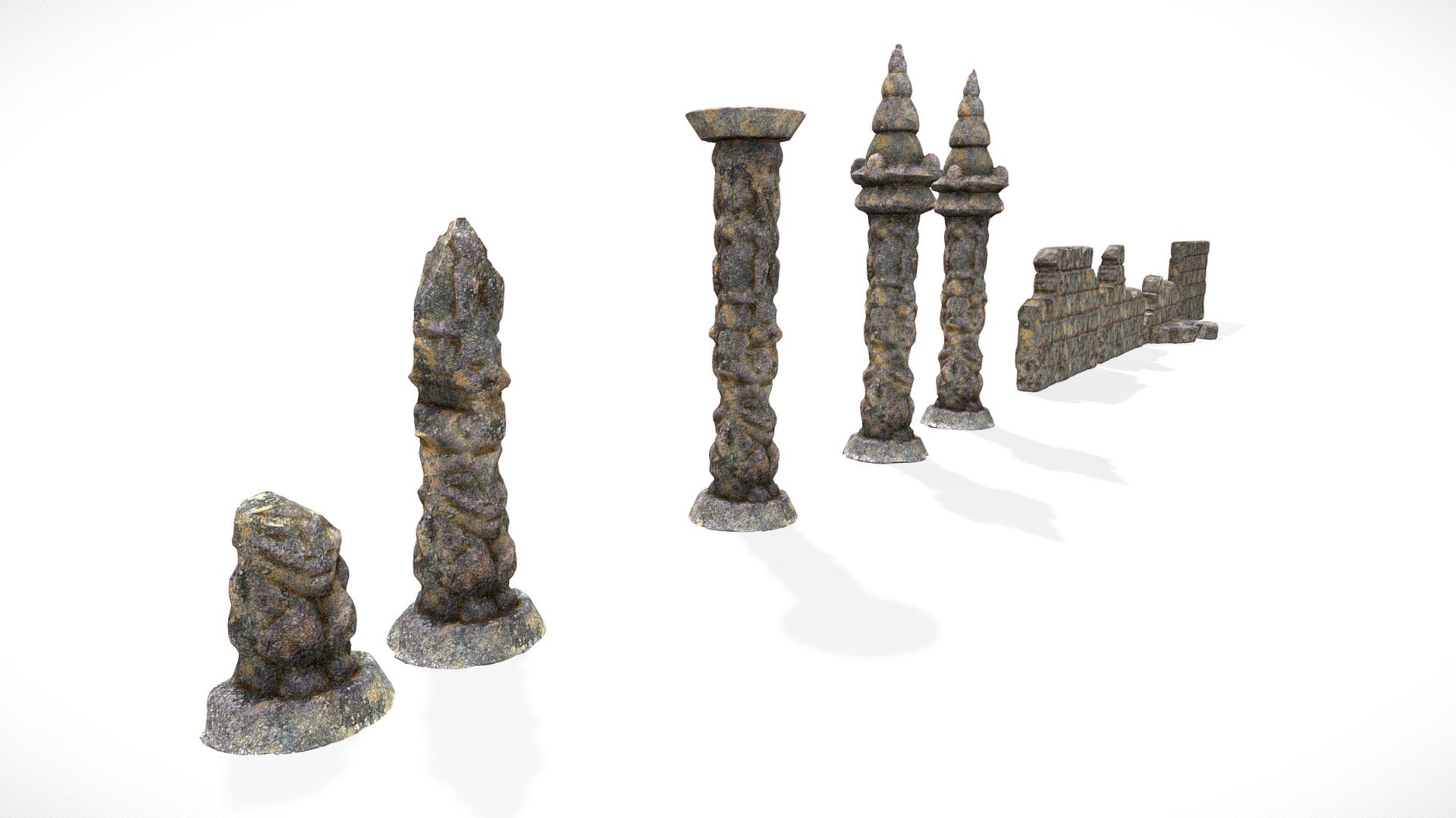 Castle Ruin Elements 3d model