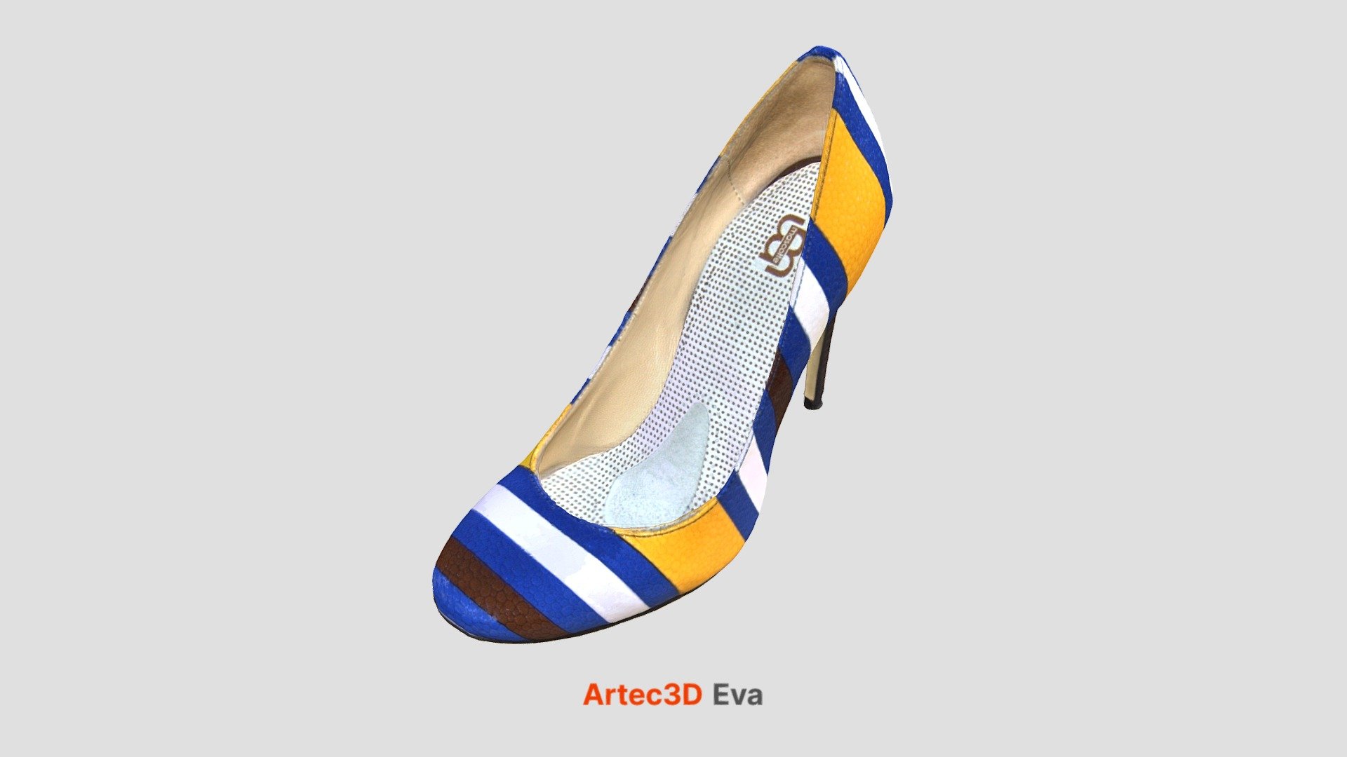 Striped Shoe 3d model