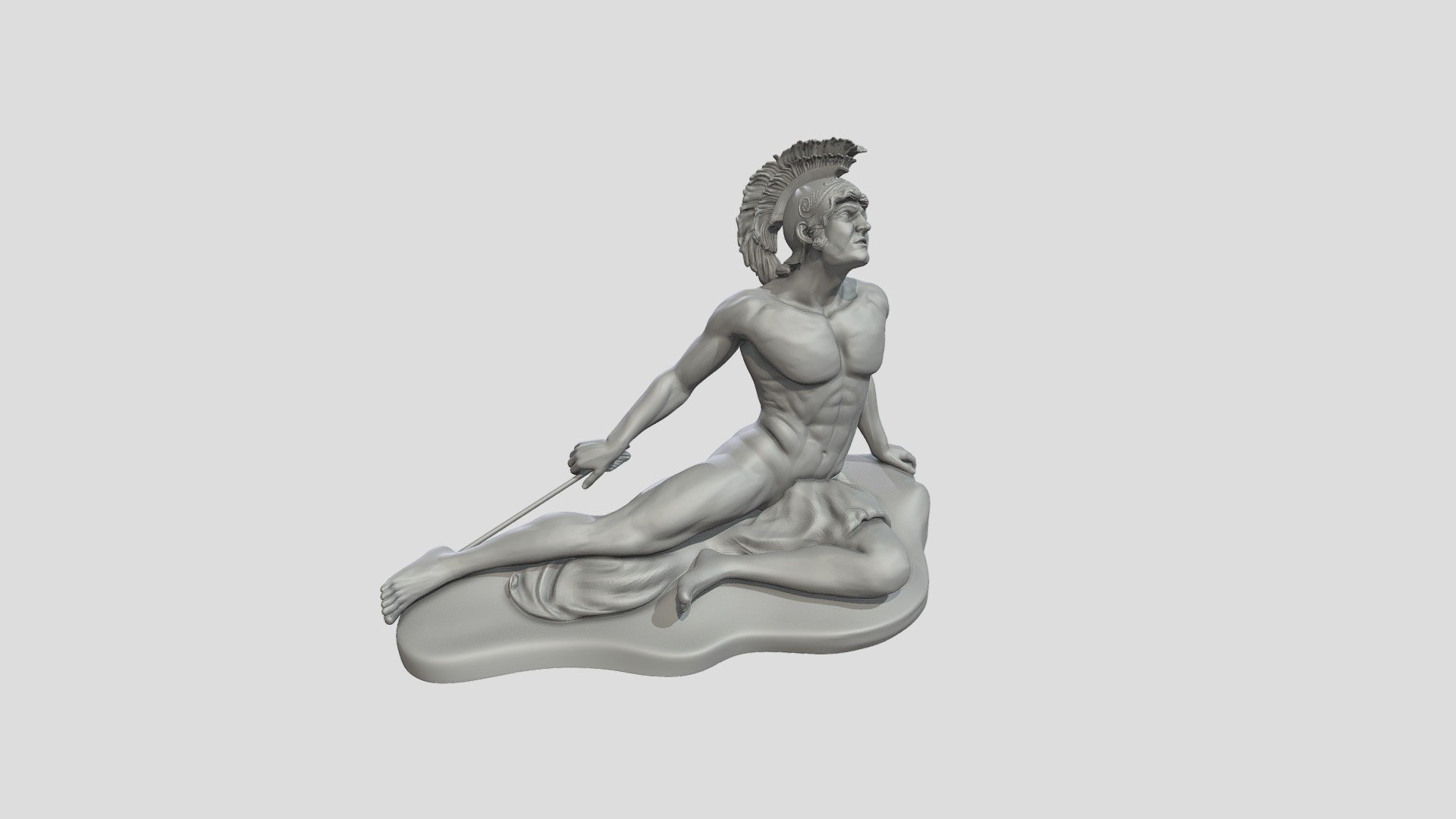 Achilles wounded by an arrow in the heel 3d model