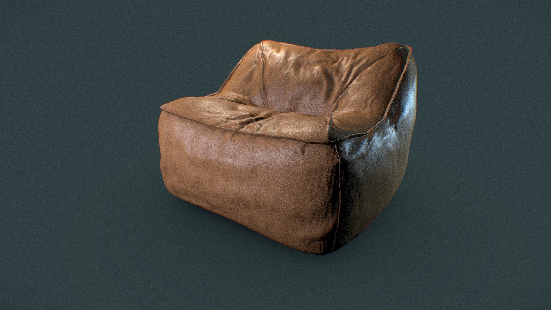 Lounge Chair Modern Lounger in caramel leather 3d model