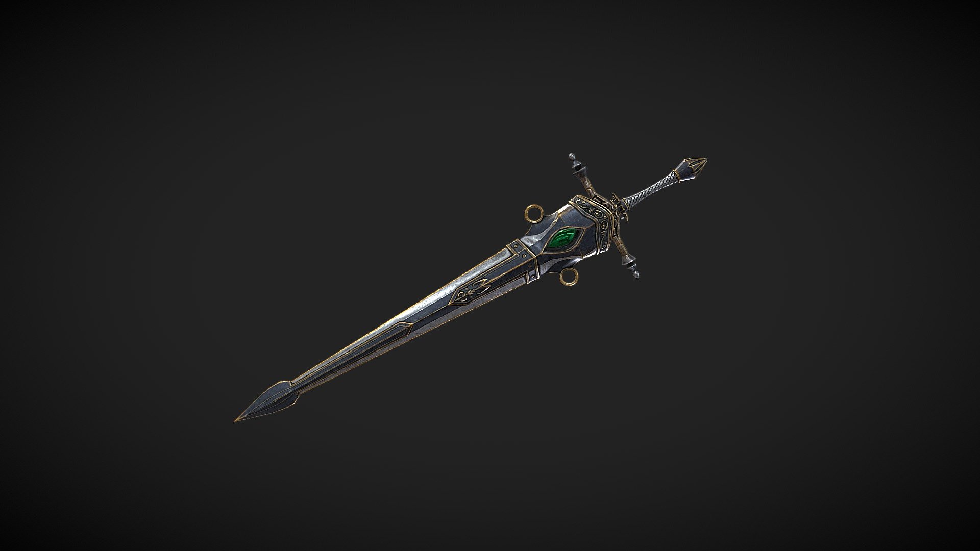 Fantasy_sword_26_with_scabbard 3d model