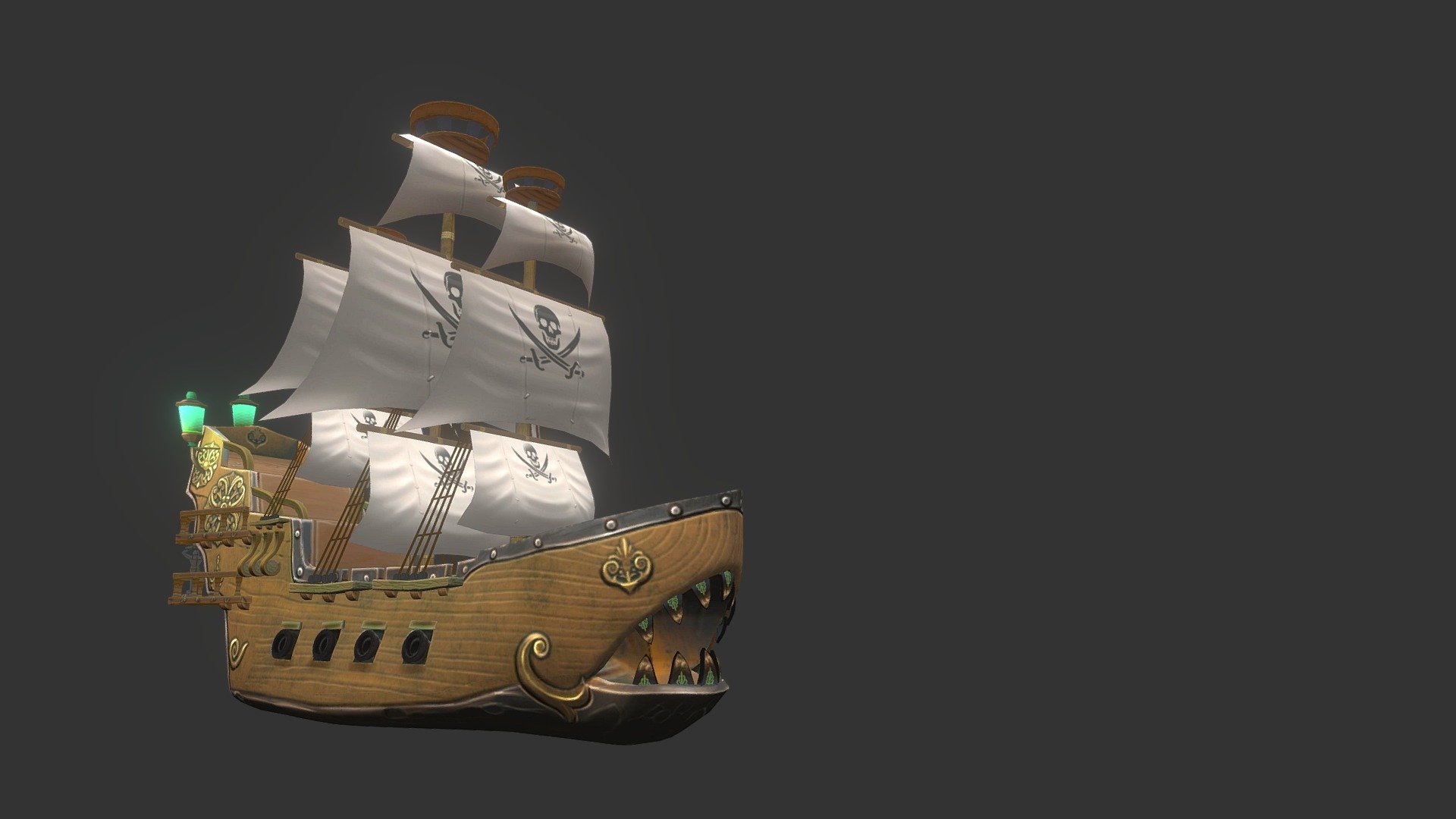 Whale ship 3d model