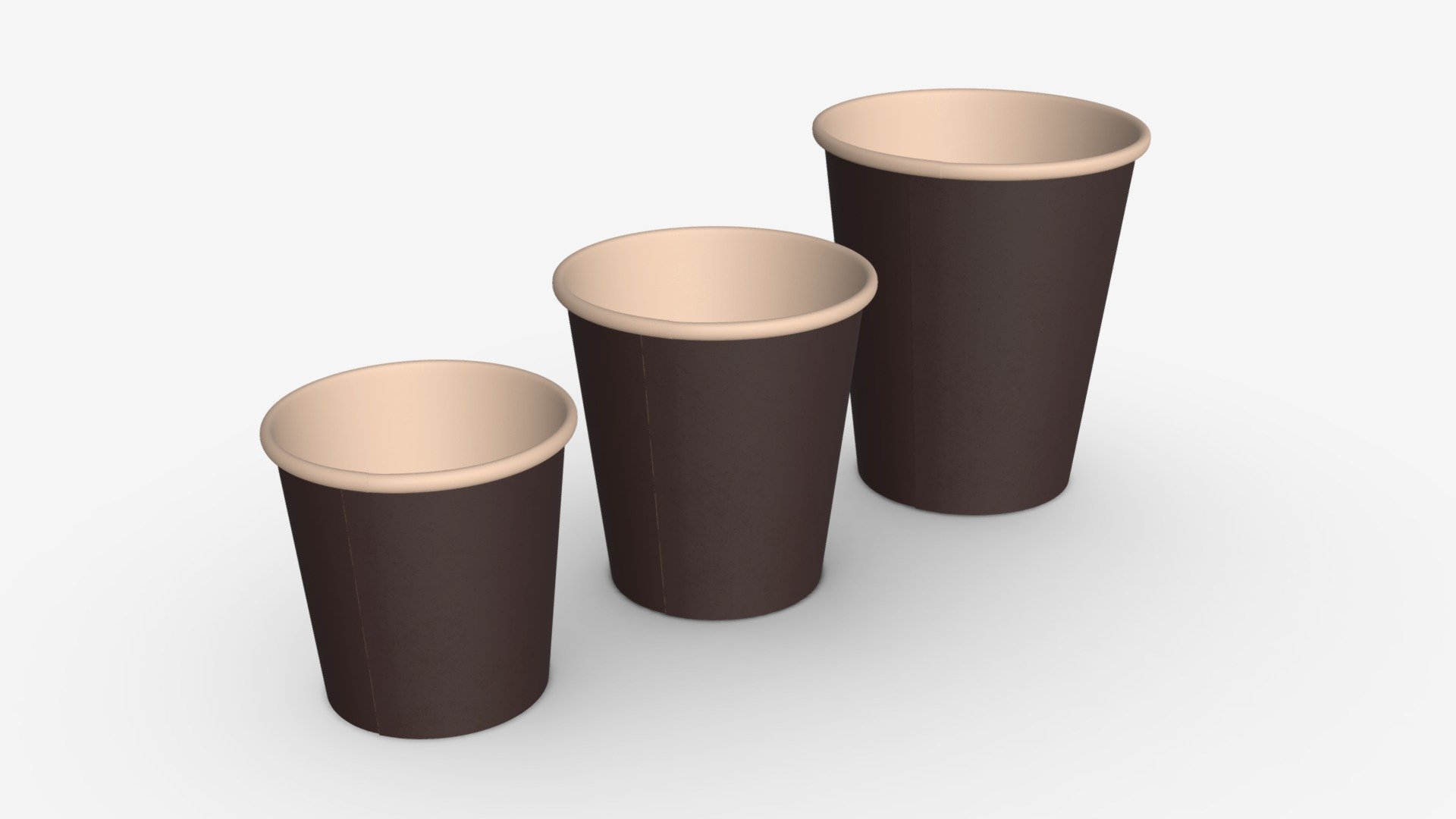 Small coffee espresso paper cups 3d model