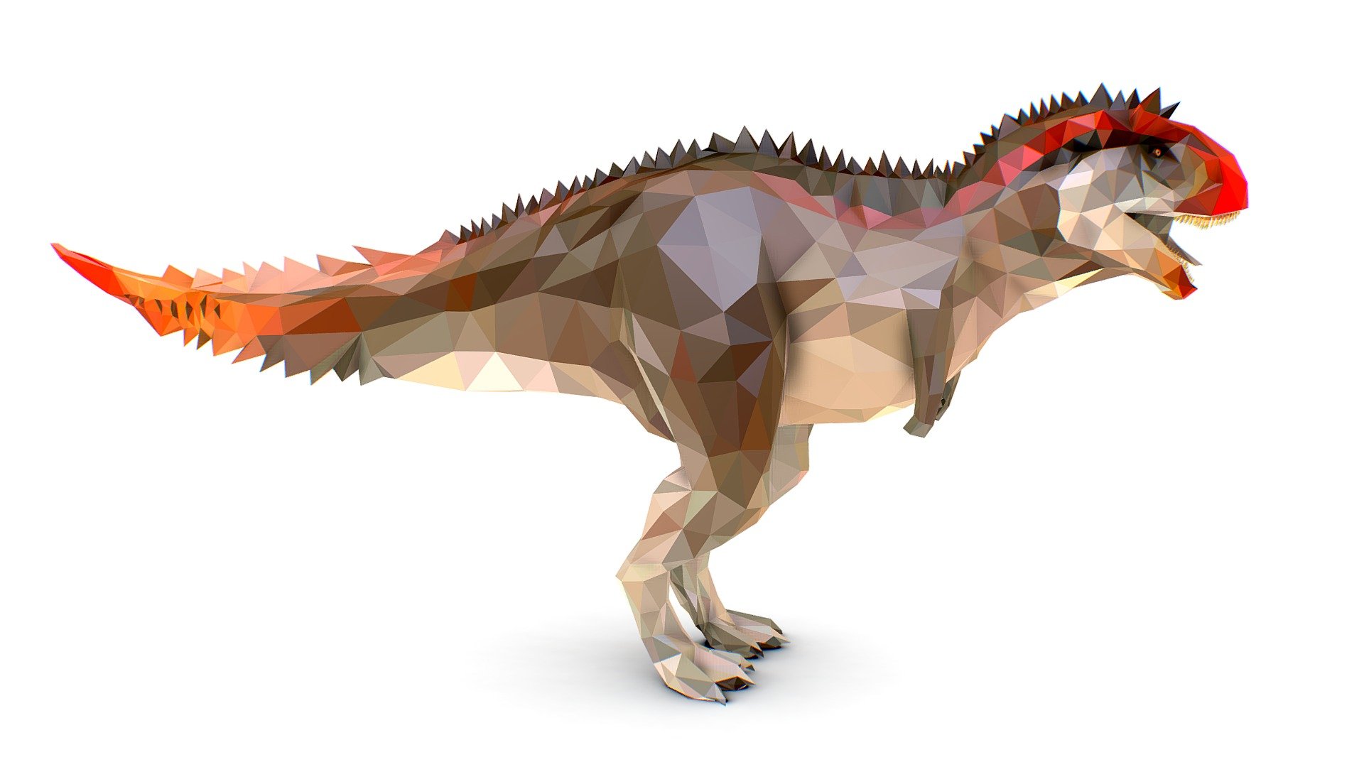 Dinosaur Carno Lowpoly Art Style animal 3d model