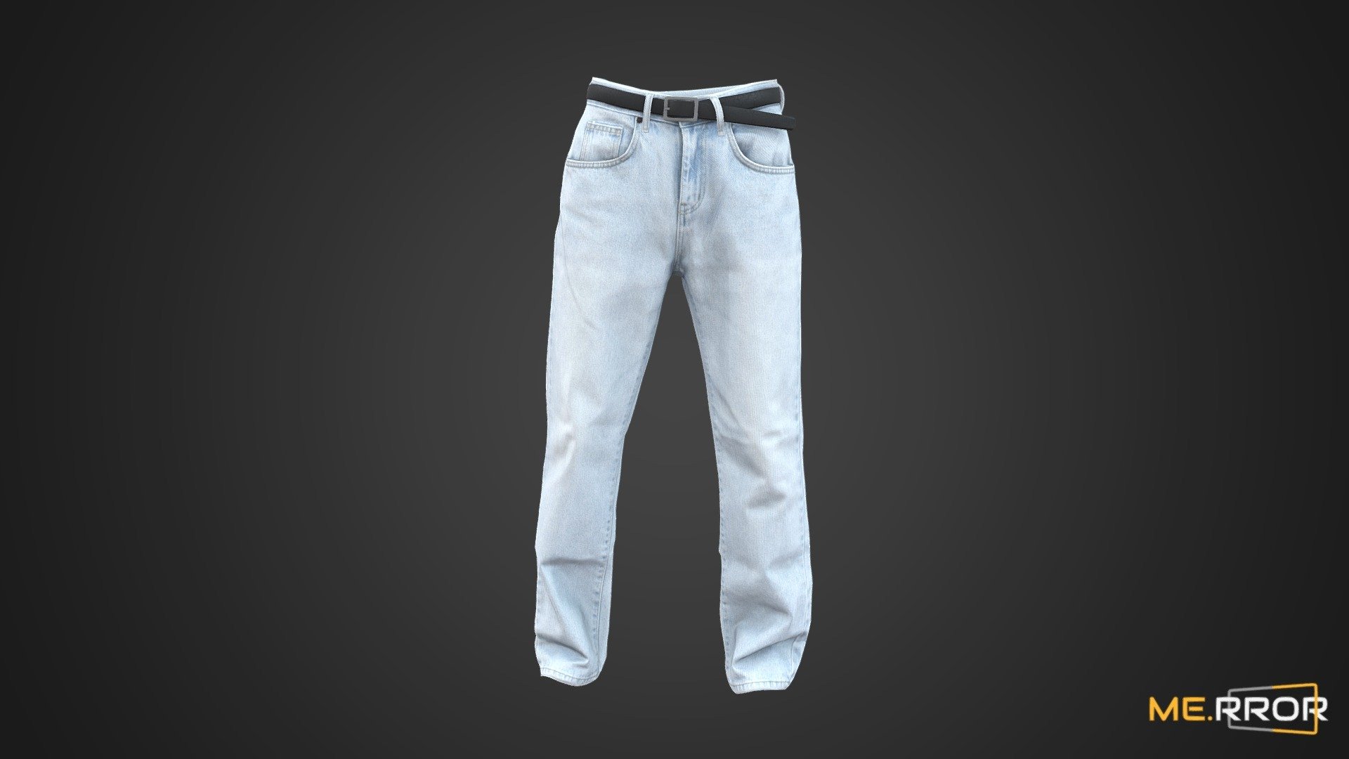 [Game-Ready] Light Blue Jeans and Belt 3d model