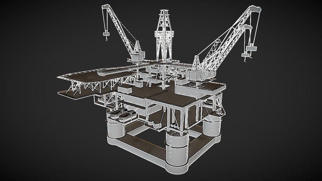 Oil Rig Block Out 3d model