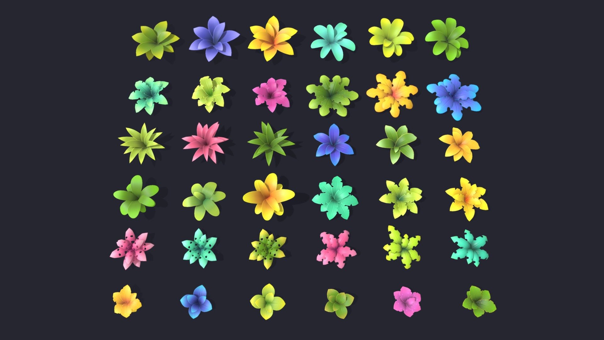 Stylized Plants (Pack) 3d model