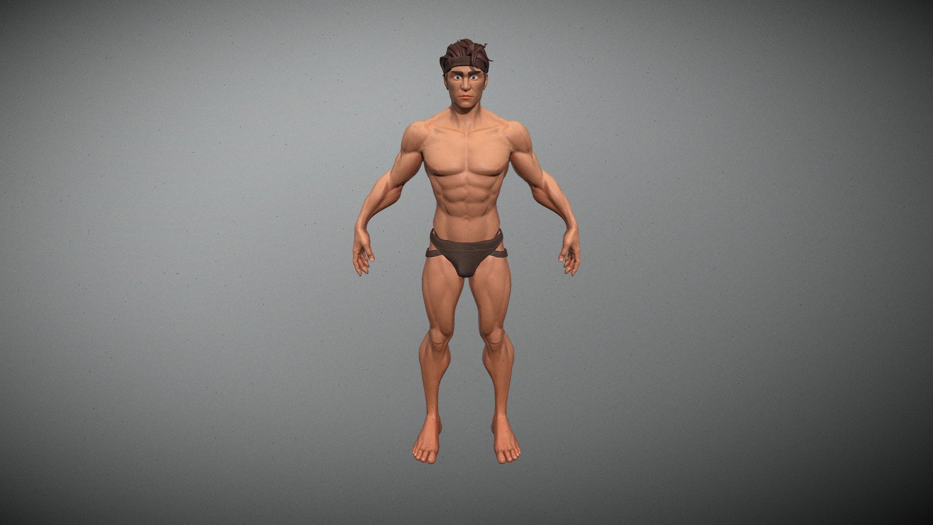 SmallMuscle_Man Base Body 3d model