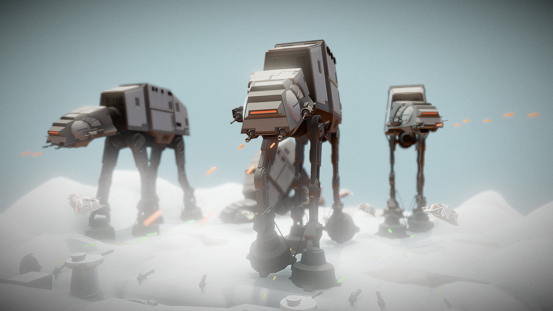 Star Wars: AT-AT Battle 3d model