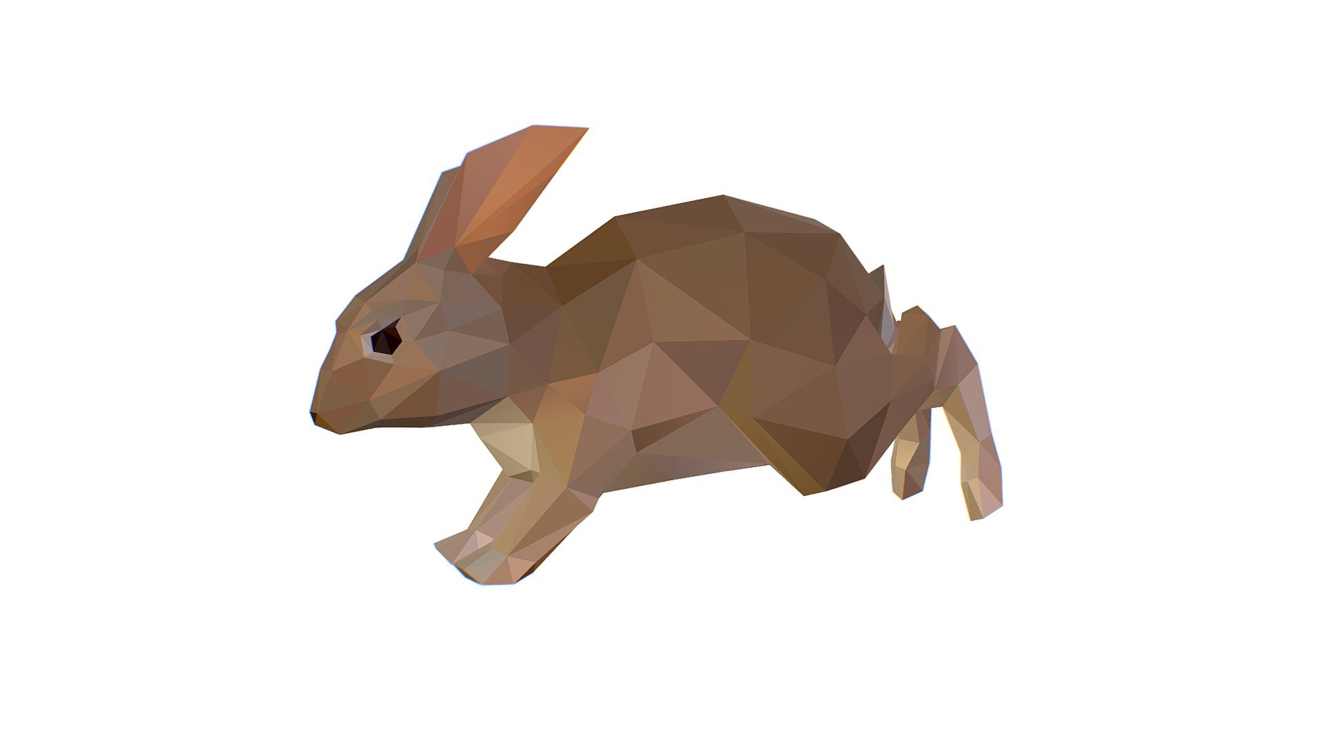 Animated White Rabbit Lowpoly Art Style 3d model