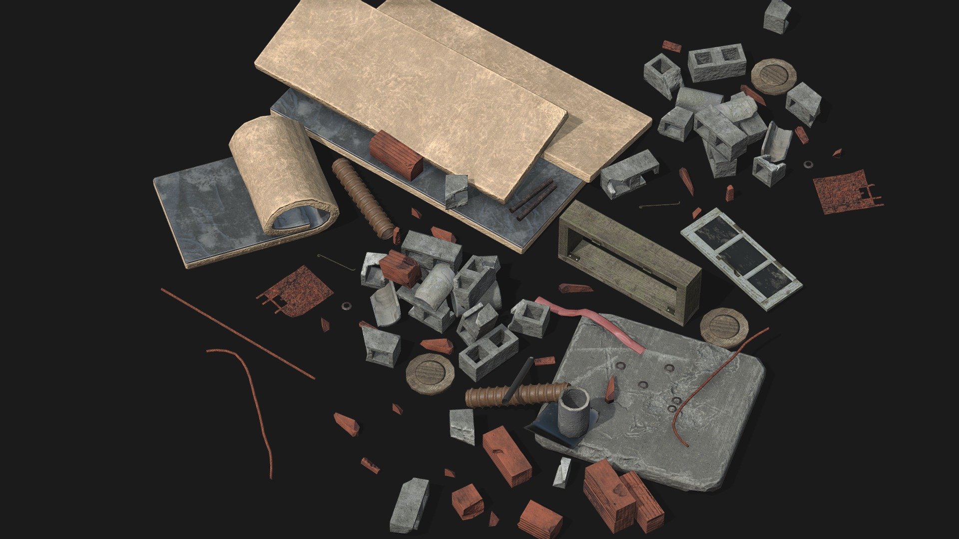 Debris Set_001 3d model