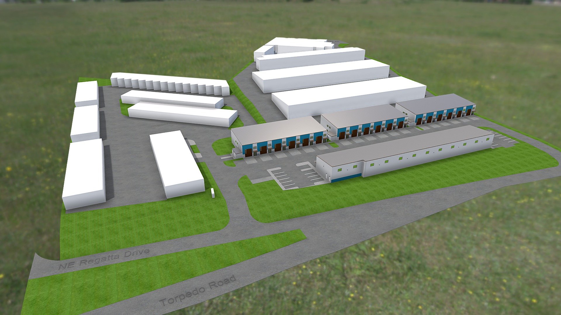 Contractor Warehouses Oak Harbor, WA 3d model