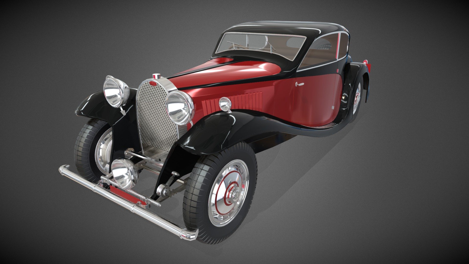 Bugatti 50T Oldtimer car 3d model