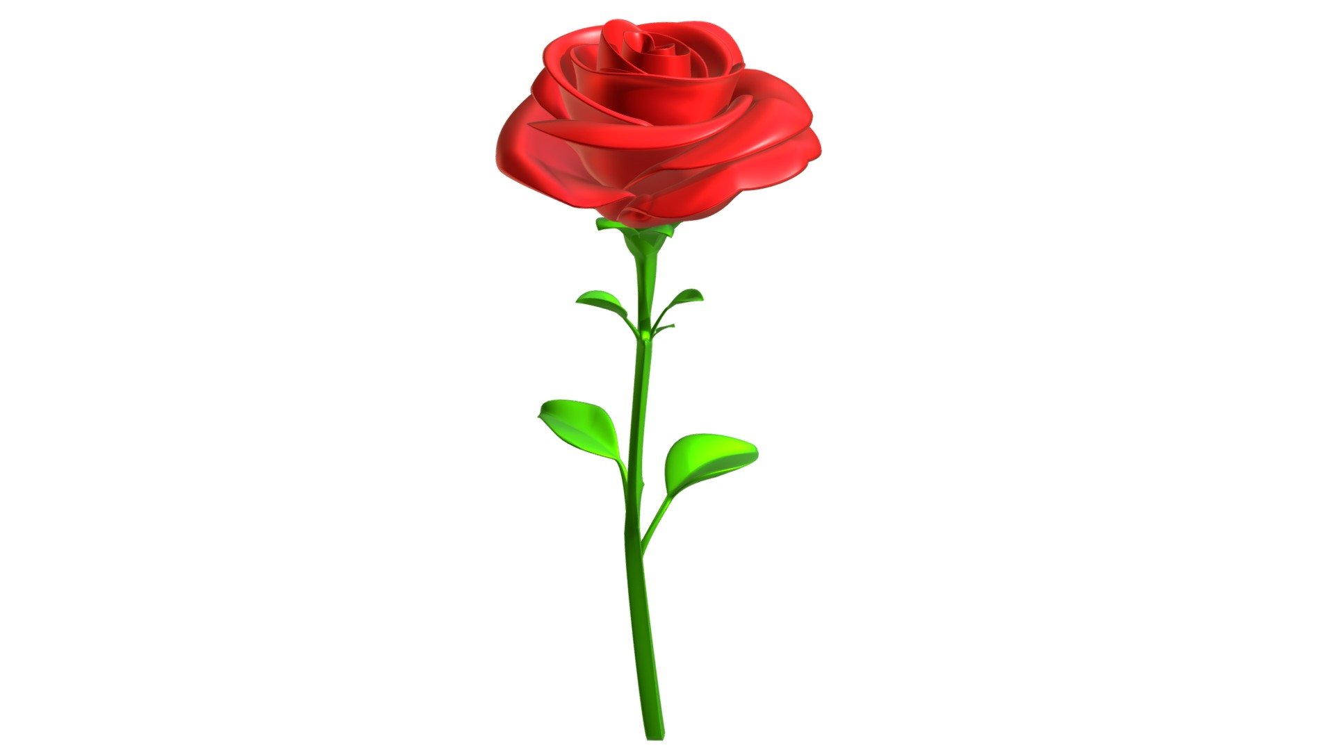 Red rose 3d model