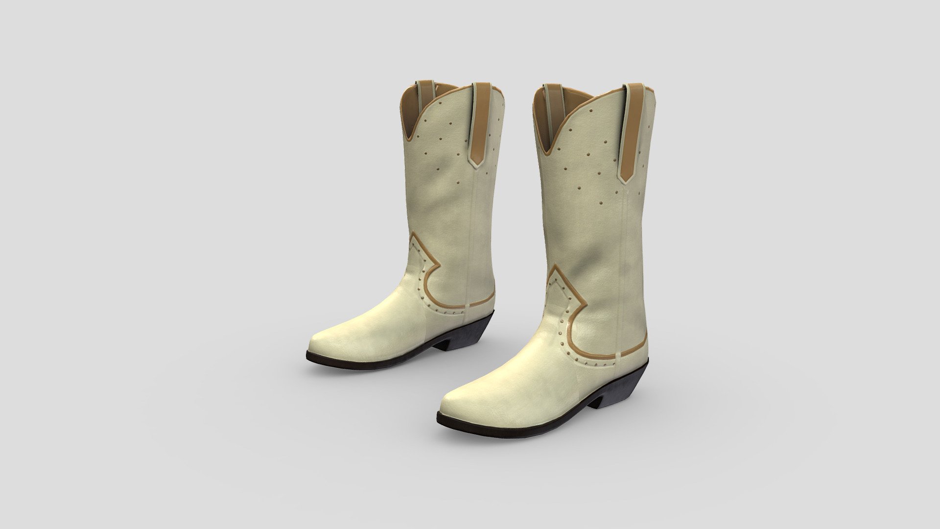 Cowboy Cowgirl Western Boots 3d model