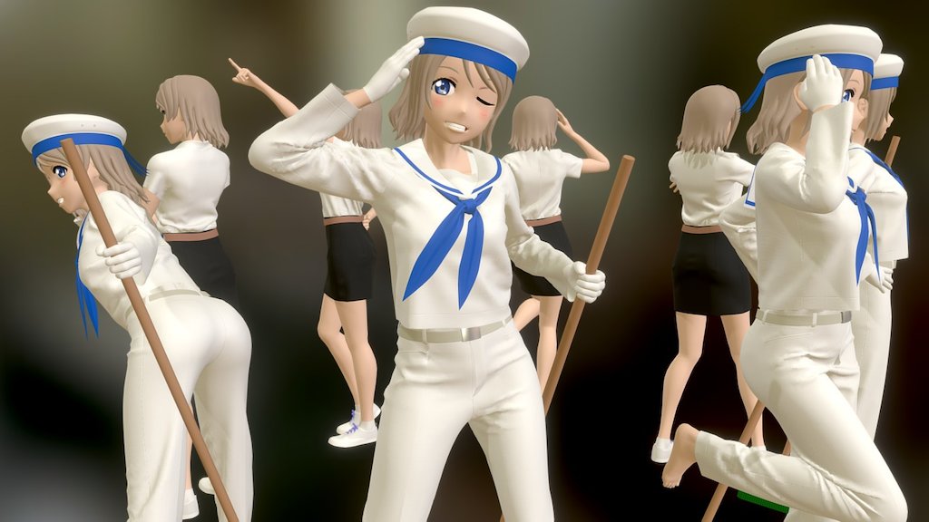 Sailor Yousoro~! Figure pose design 3d model