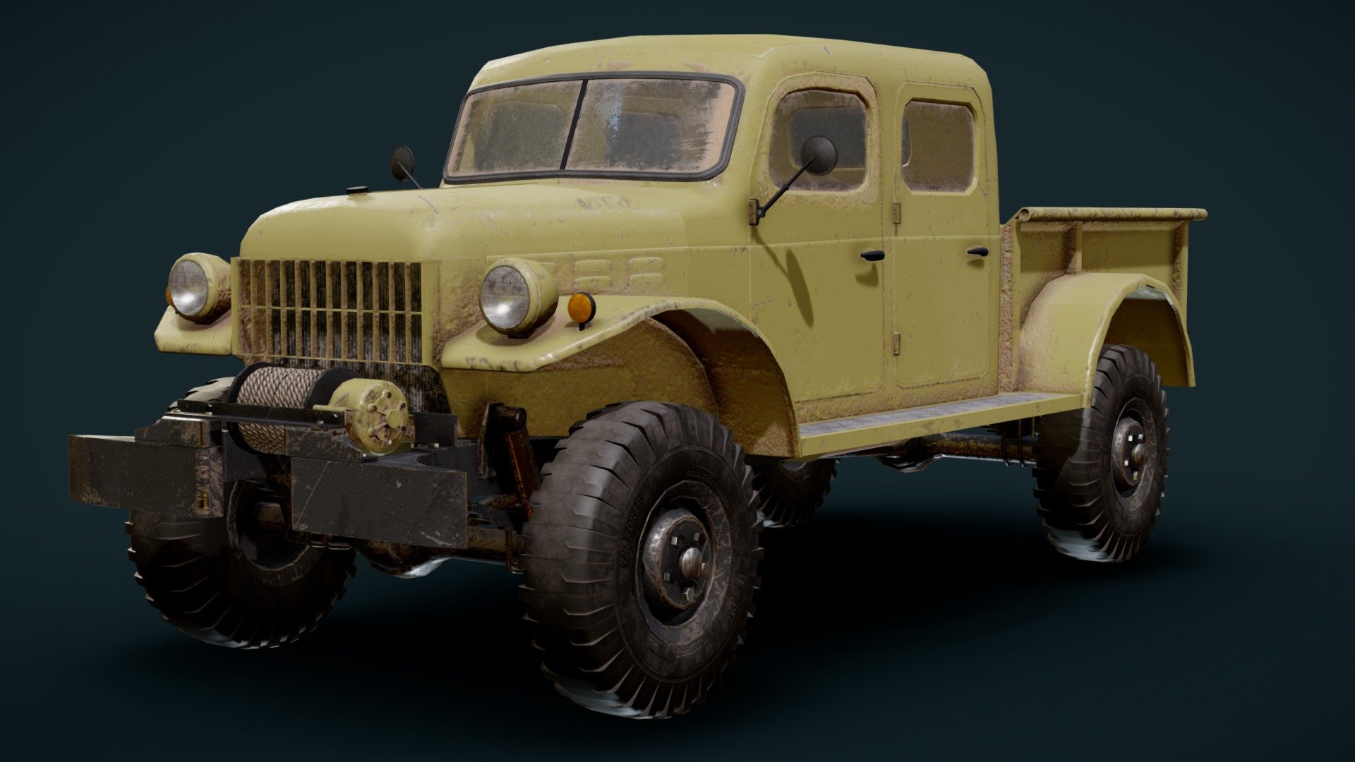 Dodge Power Wagon 1949 Crew Cab 3d model