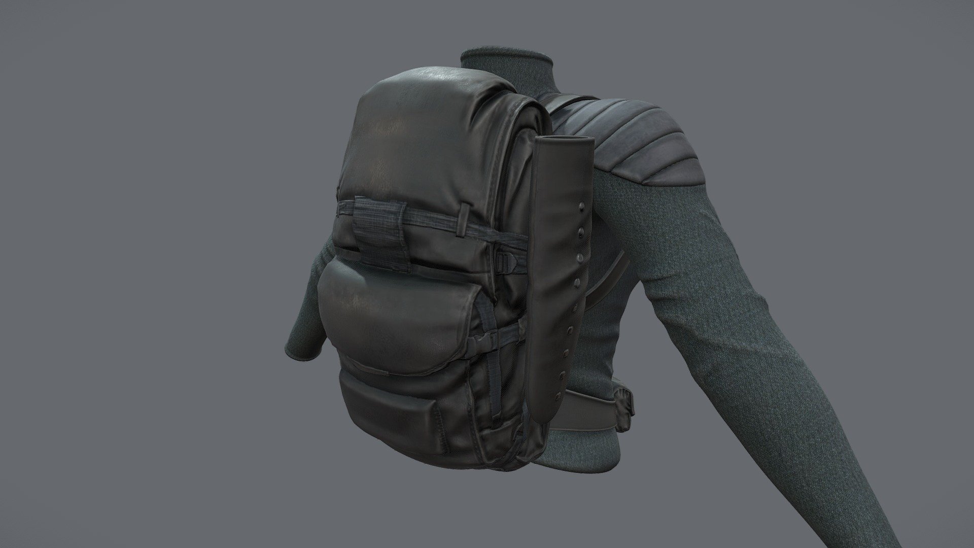 Female Tactical Combat Jacket And Backpack 3d model