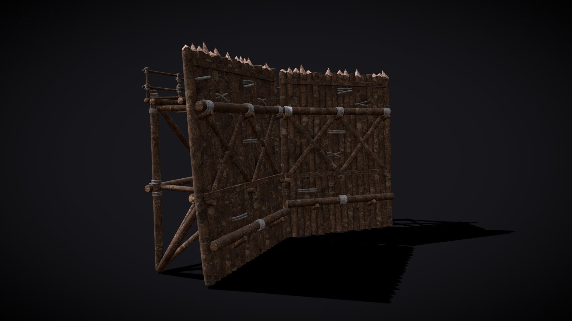 Medieval Guarded Walls Multiple Modular Pieces 3d model