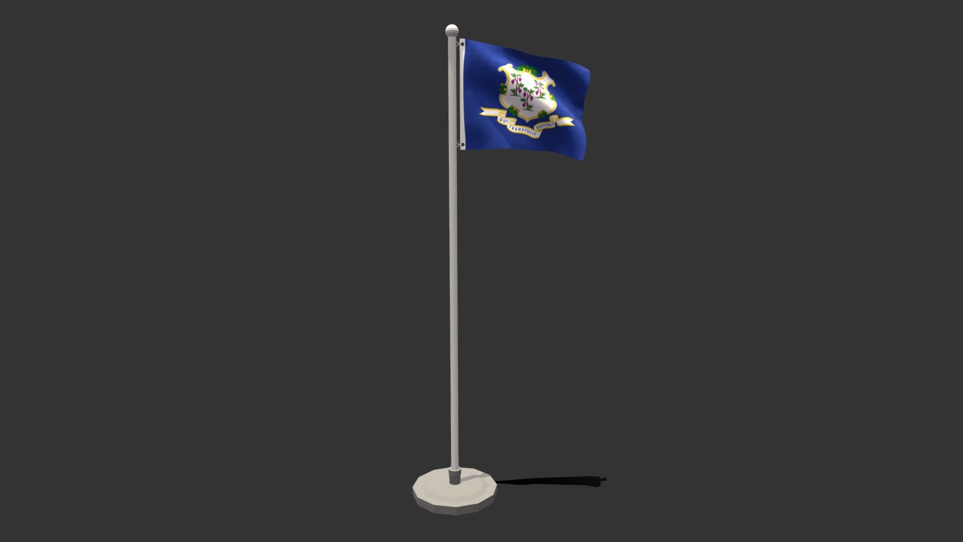 Low poly Seamless Animated Connecticut Flag 3d model