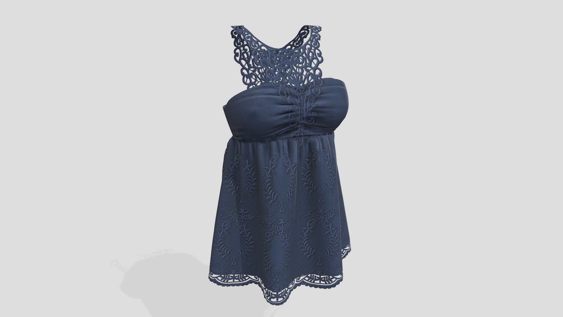 Crochet Lace Tank Top Blouse 3d model