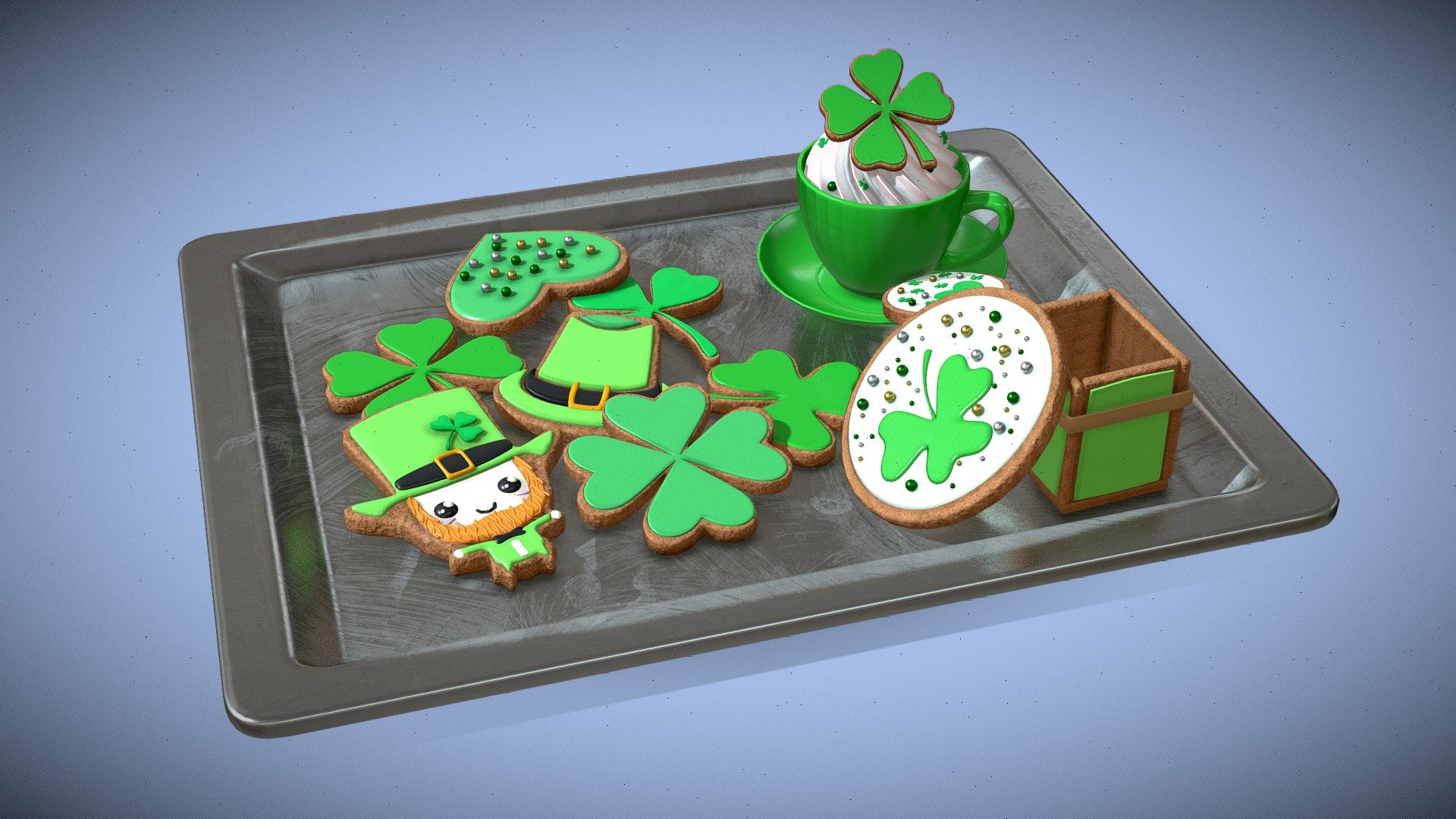 St. Patricks Day Cookies 3d model