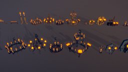 Chandeliers and Candles ( Low Poly )