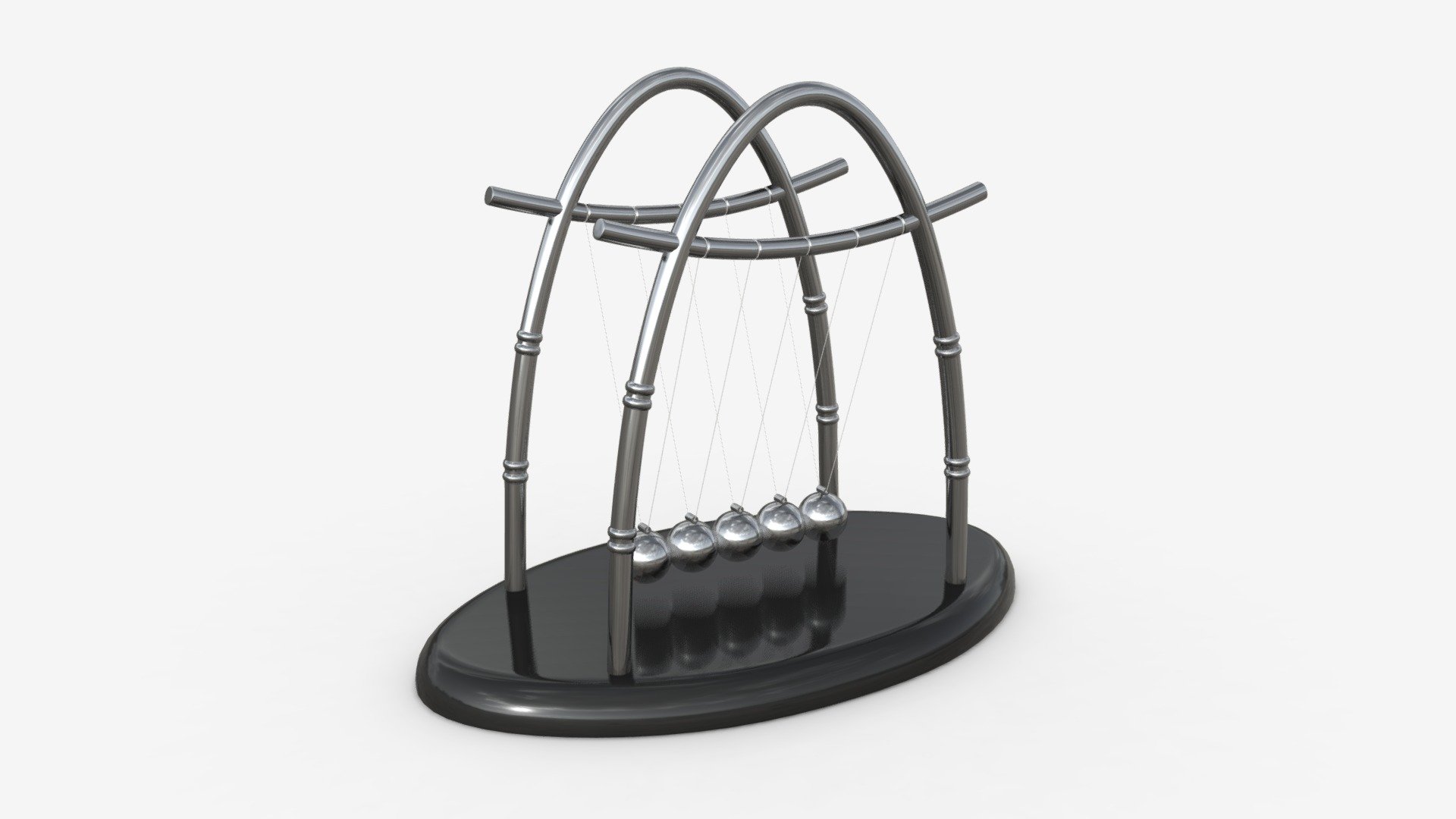 Newton Cradle Balance Steel Balls 02 3d model