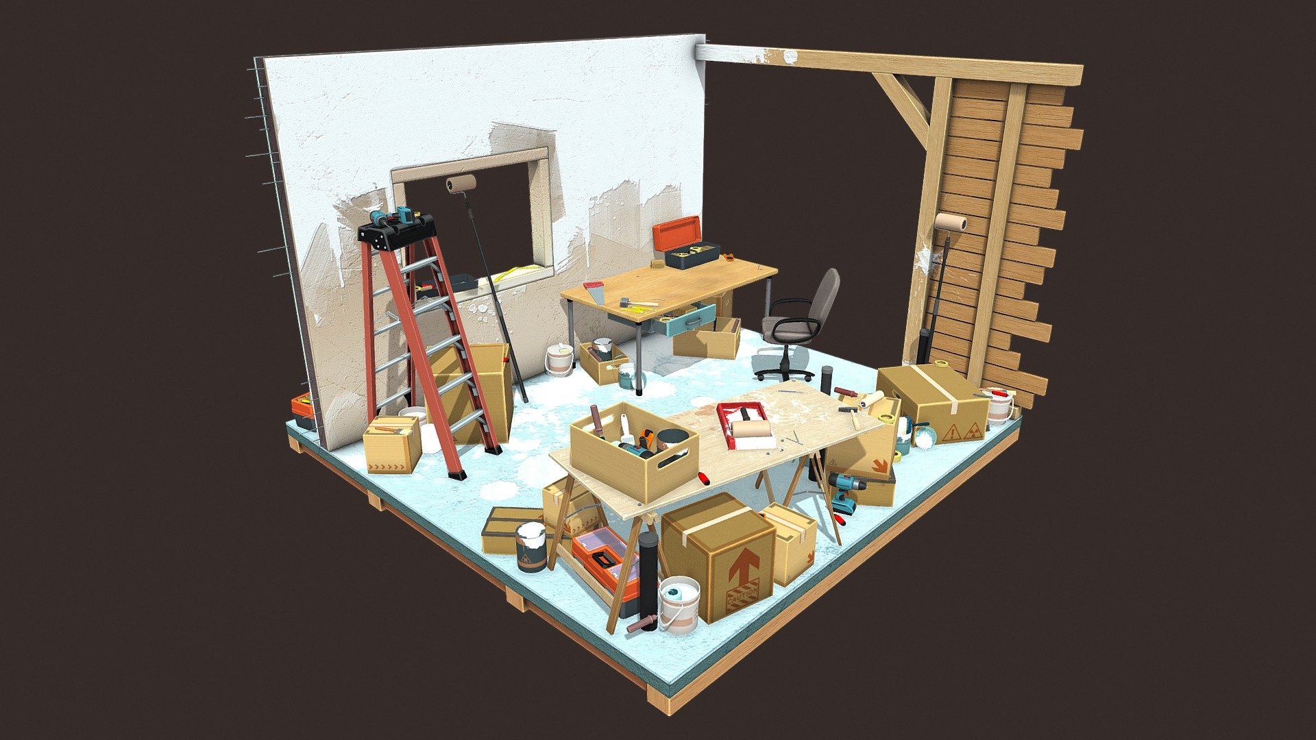 Work Tools Diorama 3d model