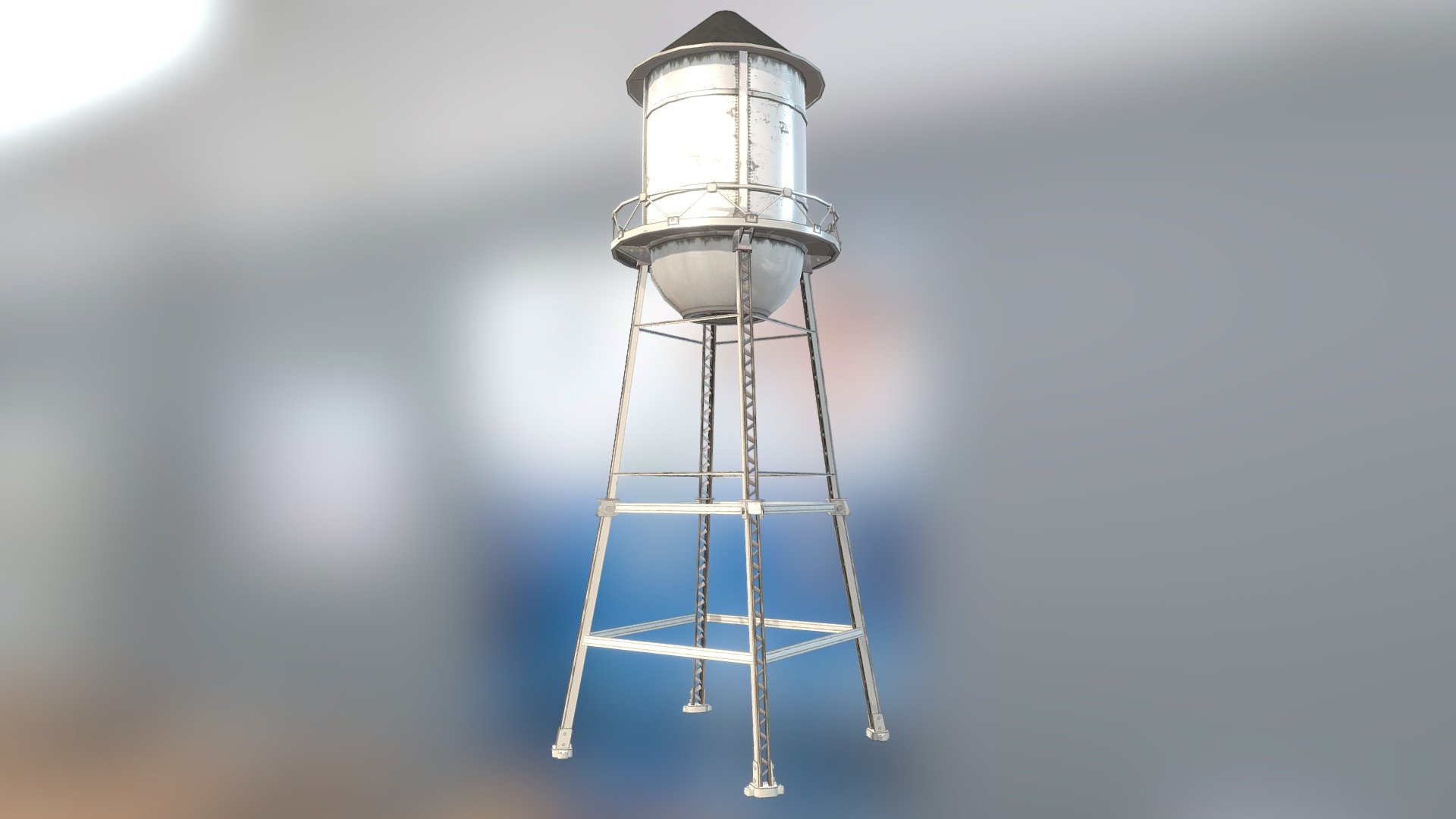 Rusty Water tower (Featured in PUBG) 3d model