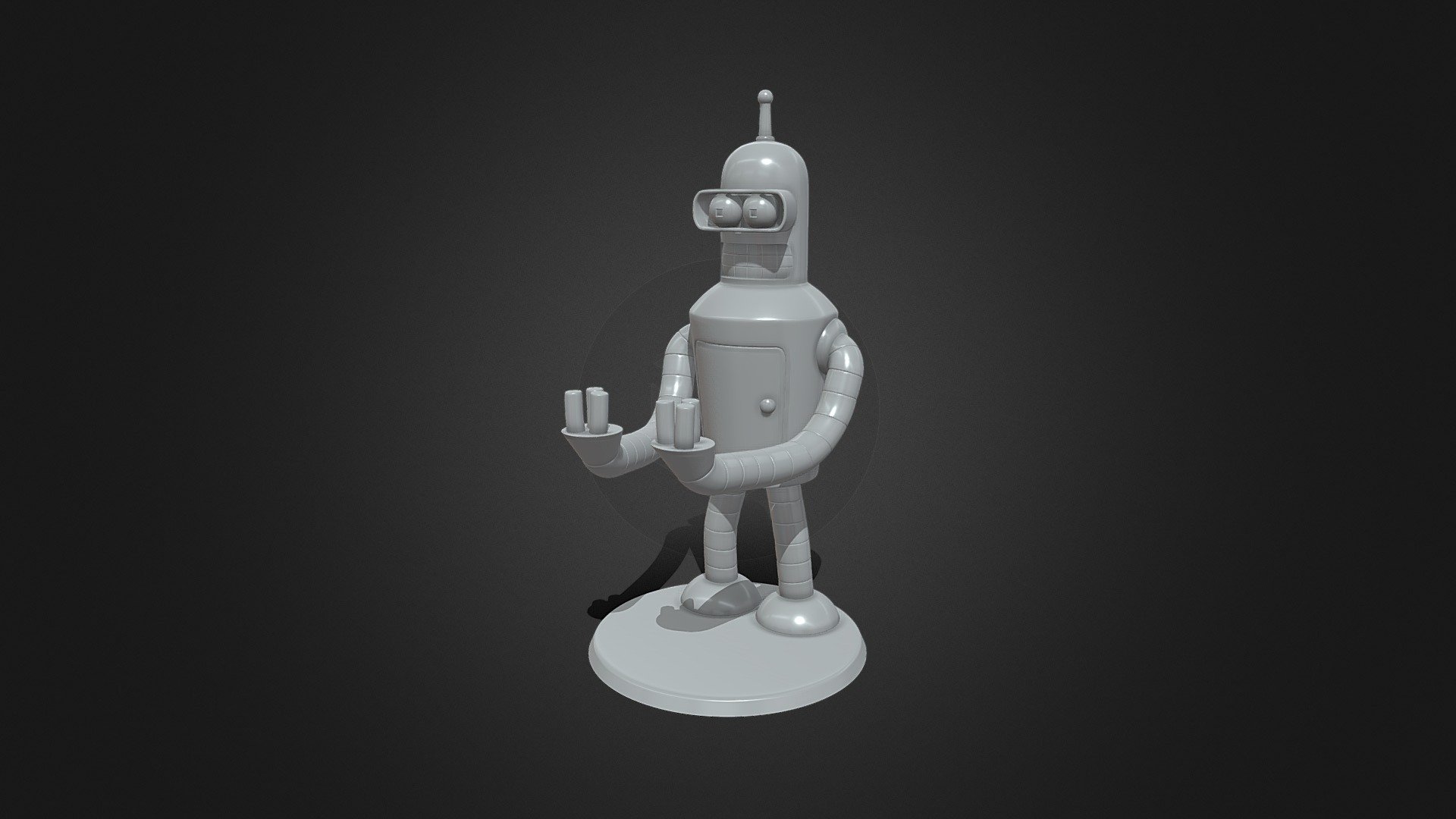 Futurama Bender Headphone and Controller Stand 3d model