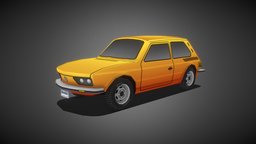 Stylized Lowpoly Volkswagen Brasilia game-ready