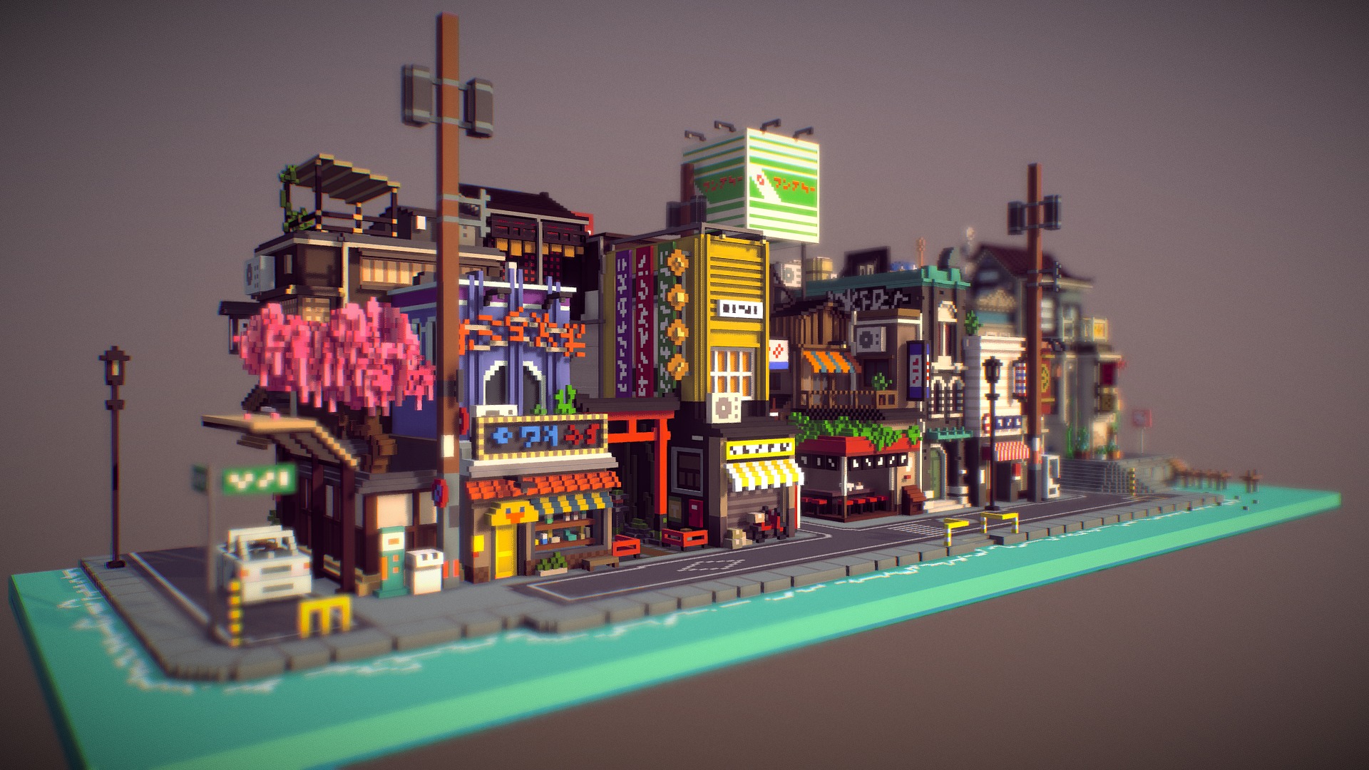 Japan Voxel 3d model