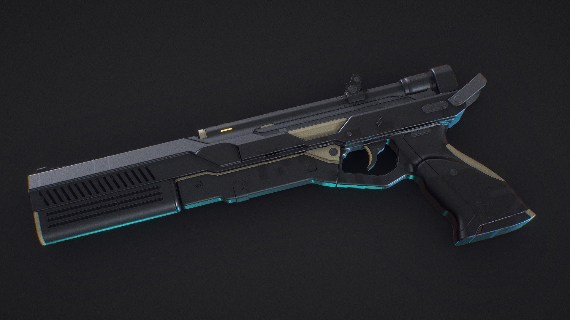 SCIFI Pistol Retro 3d model