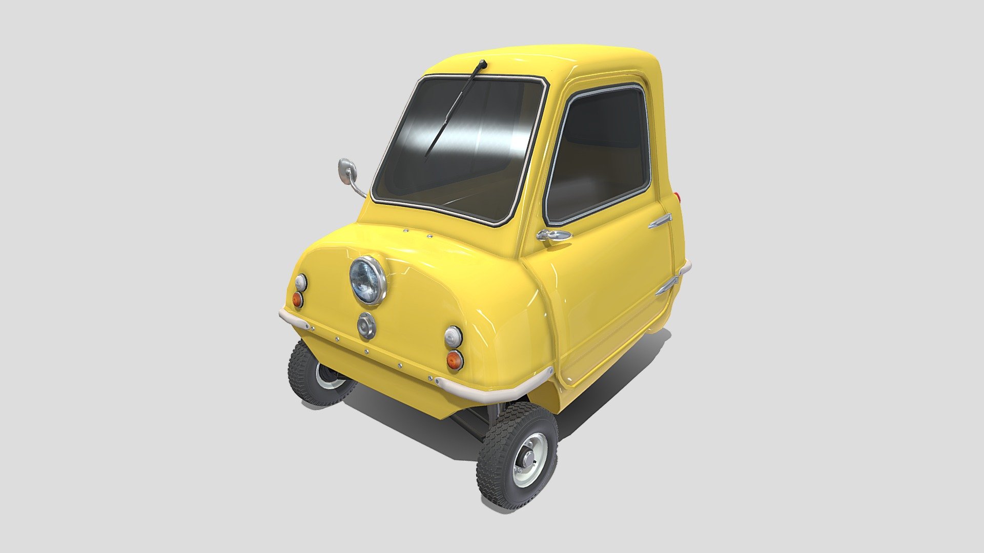 Generic 50cc Microcar with chassis 3d model