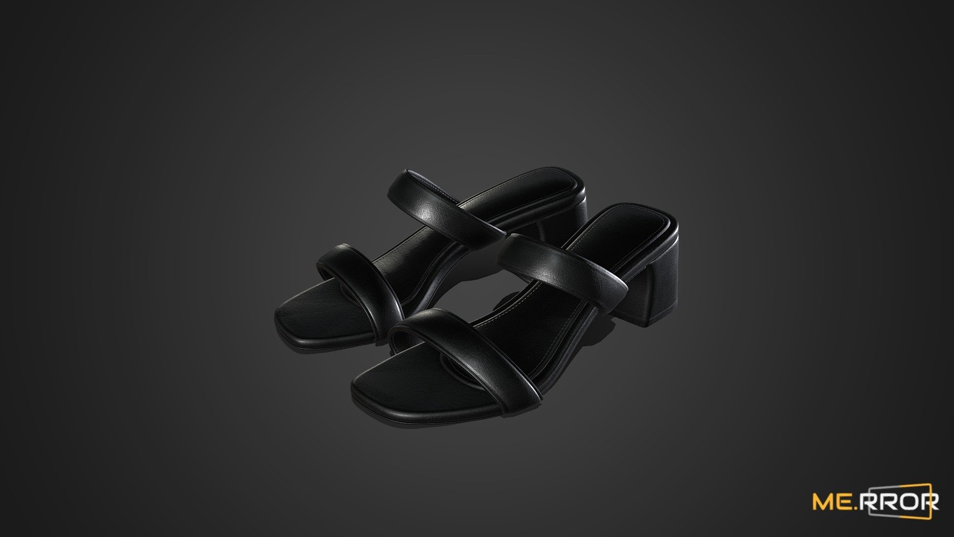 [Game-Ready] Black Strap Slippers 3d model