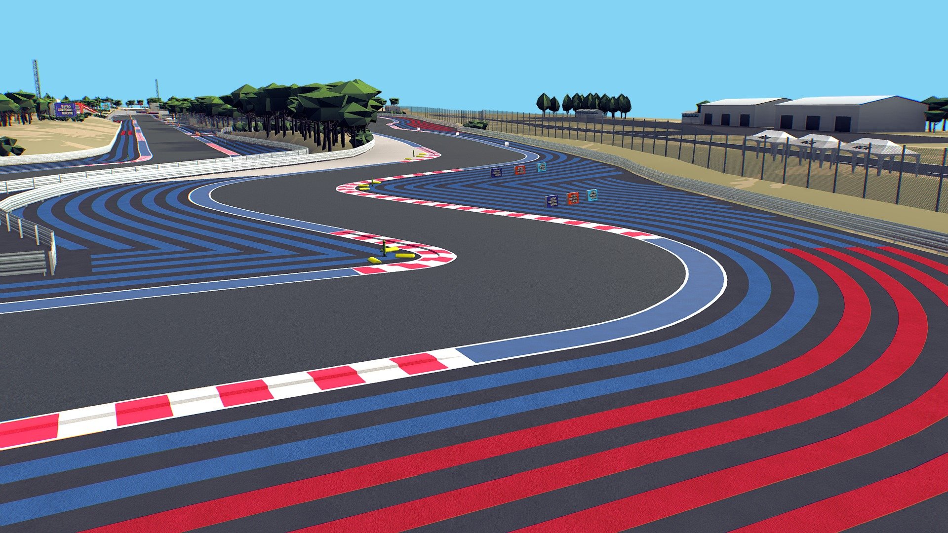 Cartoon Race Track Castellet 3d model